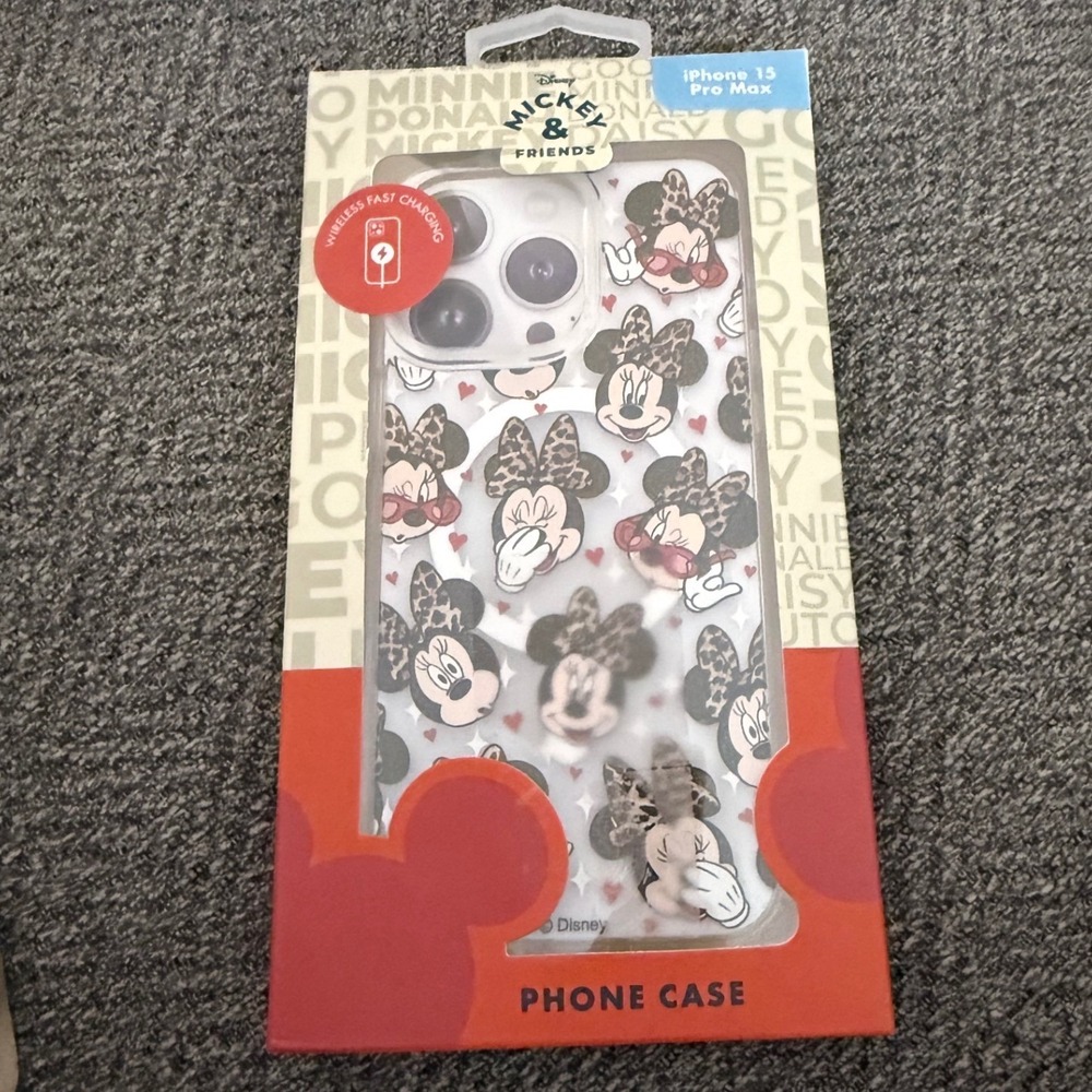 Disney x Skinnydip Minnie Mouse Leopard Bow iPhone 15 Pro Max Case NEW